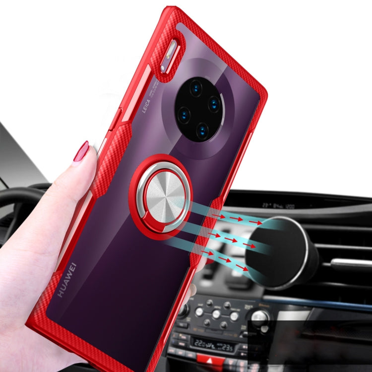For Huawei Mate 30 Pro Shockproof TPU + Acrylic Protective Case with Metal Ring Holder