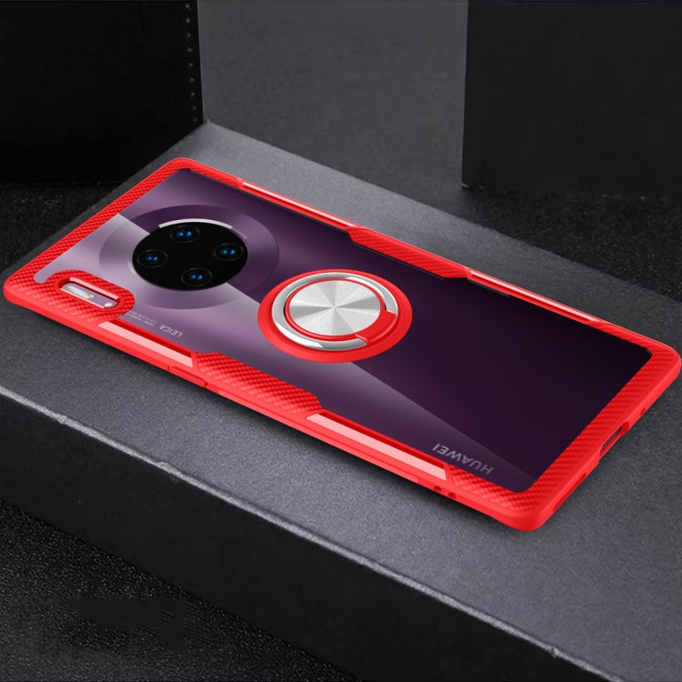 For Huawei Mate 30 Pro Shockproof TPU + Acrylic Protective Case with Metal Ring Holder