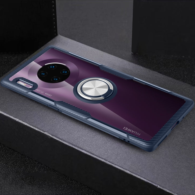 For Huawei Mate 30 Pro Shockproof TPU + Acrylic Protective Case with Metal Ring Holder
