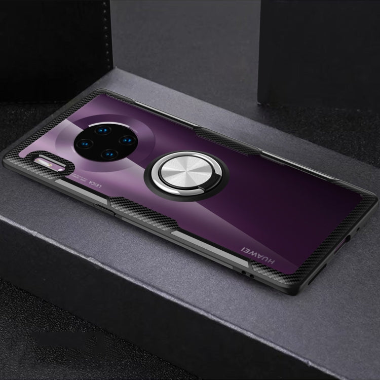 For Huawei Mate 30 Pro Shockproof TPU + Acrylic Protective Case with Metal Ring Holder