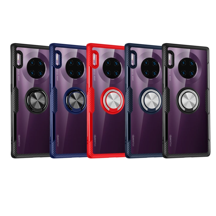 For Huawei Mate 30 Pro Shockproof TPU + Acrylic Protective Case with Metal Ring Holder