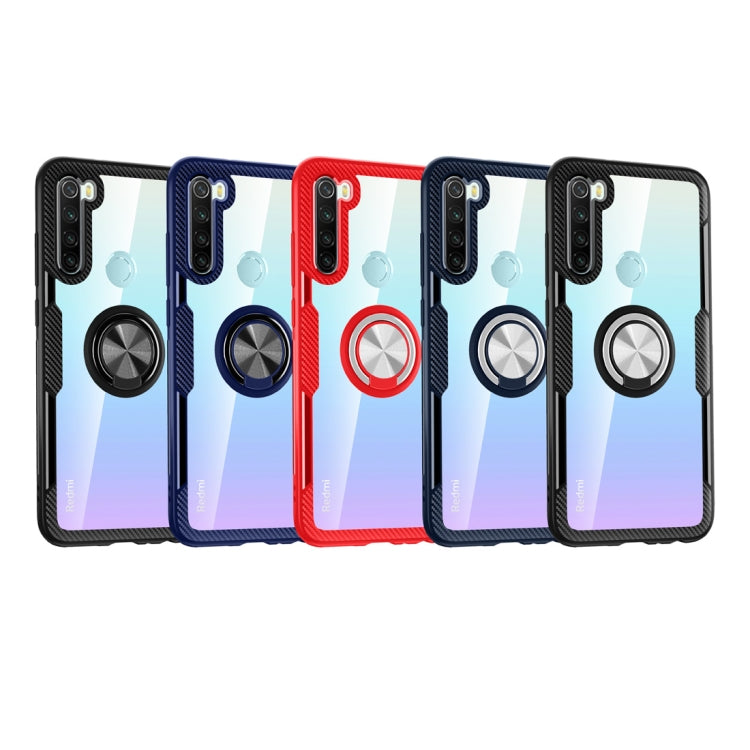 For Xiaomi Redmi Note 8 Shockproof TPU + Acrylic Protective Case with Metal Ring Holder