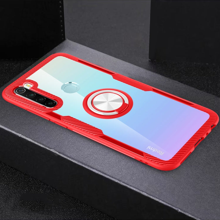 For Xiaomi Redmi Note 8 Shockproof TPU + Acrylic Protective Case with Metal Ring Holder