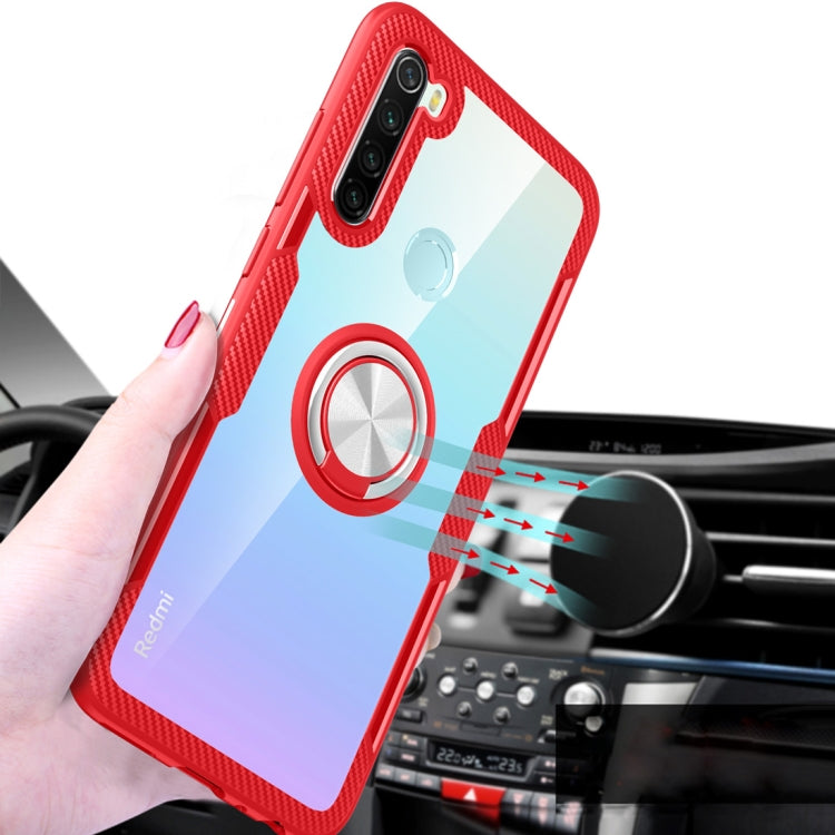 For Xiaomi Redmi Note 8 Shockproof TPU + Acrylic Protective Case with Metal Ring Holder