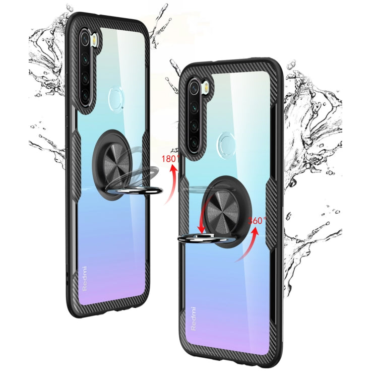 For Xiaomi Redmi Note 8 Shockproof TPU + Acrylic Protective Case with Metal Ring Holder