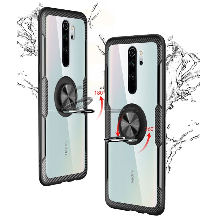 For Xiaomi Redmi Note 8 Pro Shockproof TPU + Acrylic Protective Case with Metal Ring Holder