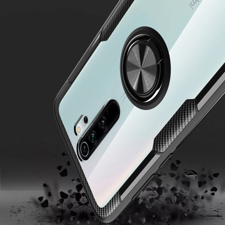 For Xiaomi Redmi Note 8 Pro Shockproof TPU + Acrylic Protective Case with Metal Ring Holder