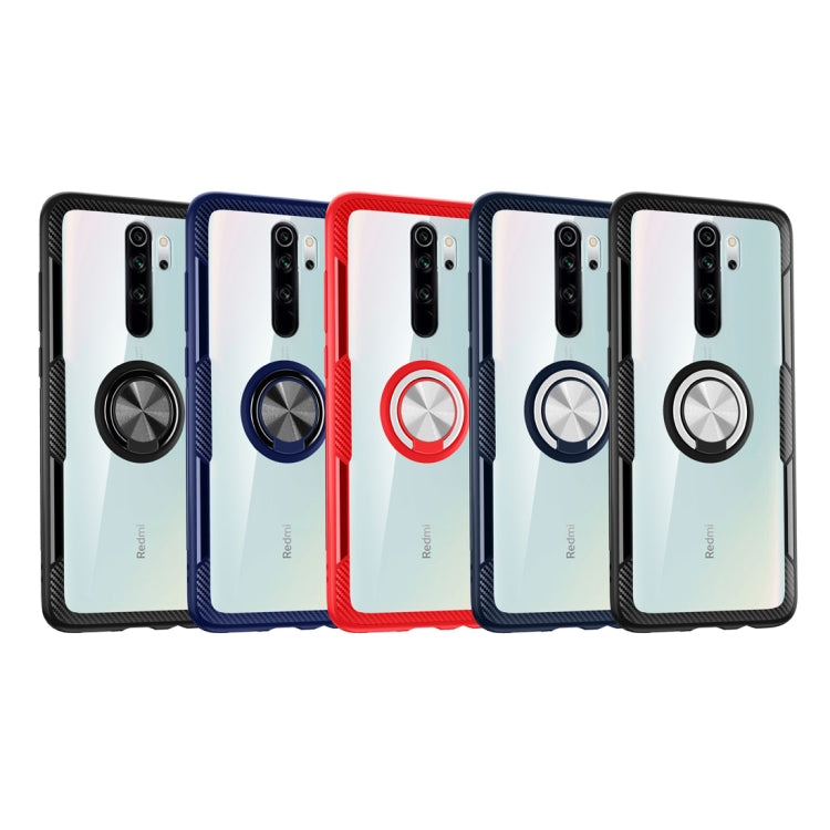 For Xiaomi Redmi Note 8 Pro Shockproof TPU + Acrylic Protective Case with Metal Ring Holder