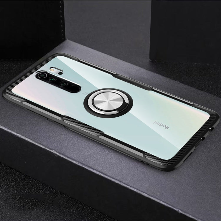 For Xiaomi Redmi Note 8 Pro Shockproof TPU + Acrylic Protective Case with Metal Ring Holder