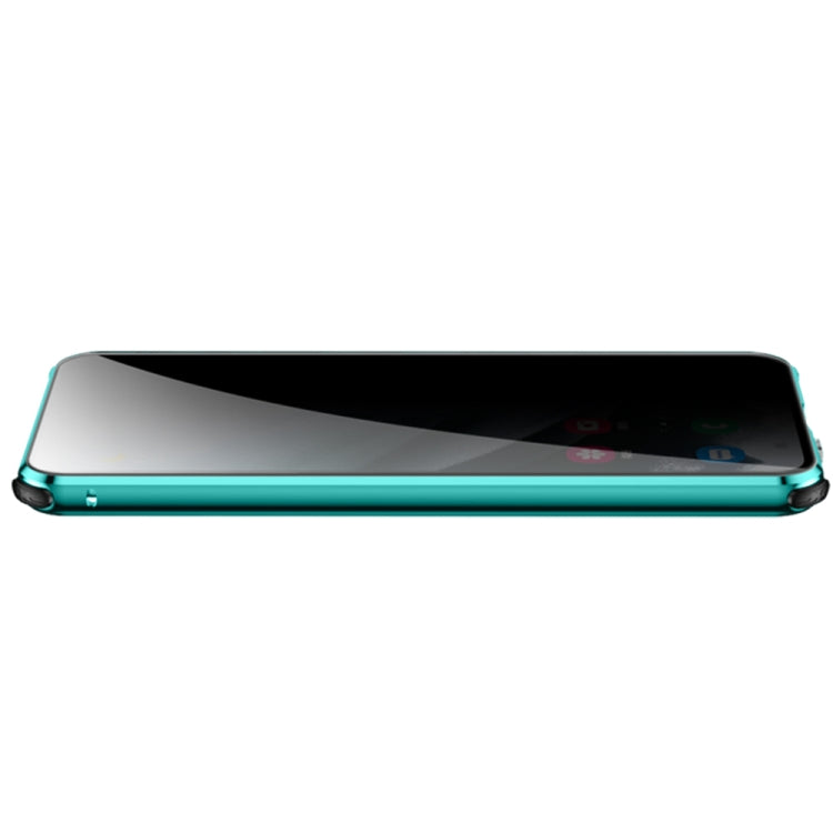 For Samsung Galaxy S21 Ultra 5G Four-corner Shockproof Anti-peeping Magnetic Metal Frame Double-sided Tempered Glass Case