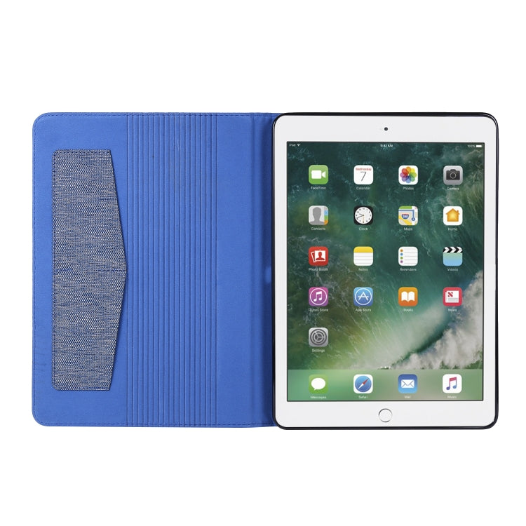 Horizontal Flip TPU + Fabric PU Leather Protective Case with Name Card Clip For iPad 9.7 (2017/2018) & iPad Air & Air2 & iPad Pro 9.7