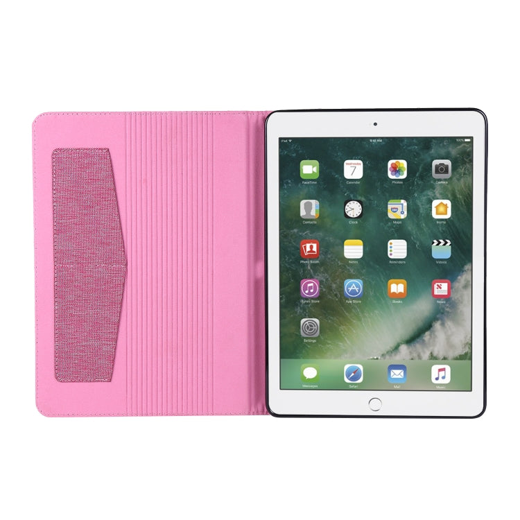Horizontal Flip TPU + Fabric PU Leather Protective Case with Name Card Clip For iPad 9.7 (2017/2018) & iPad Air & Air2 & iPad Pro 9.7