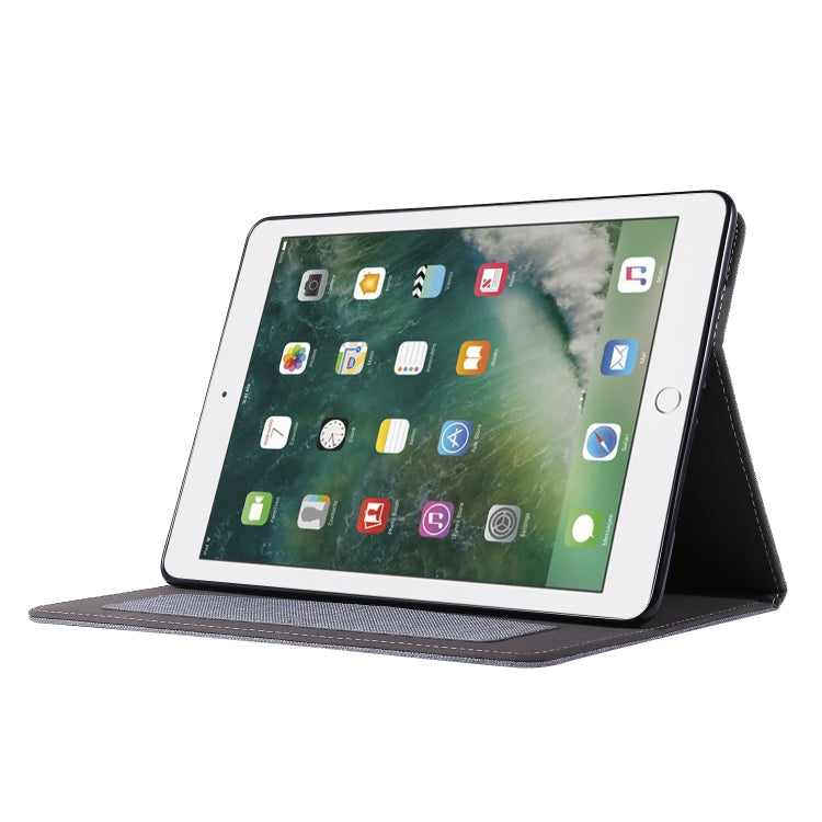 Horizontal Flip TPU + Fabric PU Leather Protective Case with Name Card Clip For iPad 9.7 (2017/2018) & iPad Air & Air2 & iPad Pro 9.7