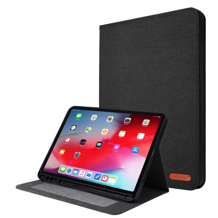 Horizontal Flip TPU + Fabric PU Leather Protective Case with Name Card Clip For iPad Air 2020 10.9 / iPad Pro 11 2021 / 2020 / 2018