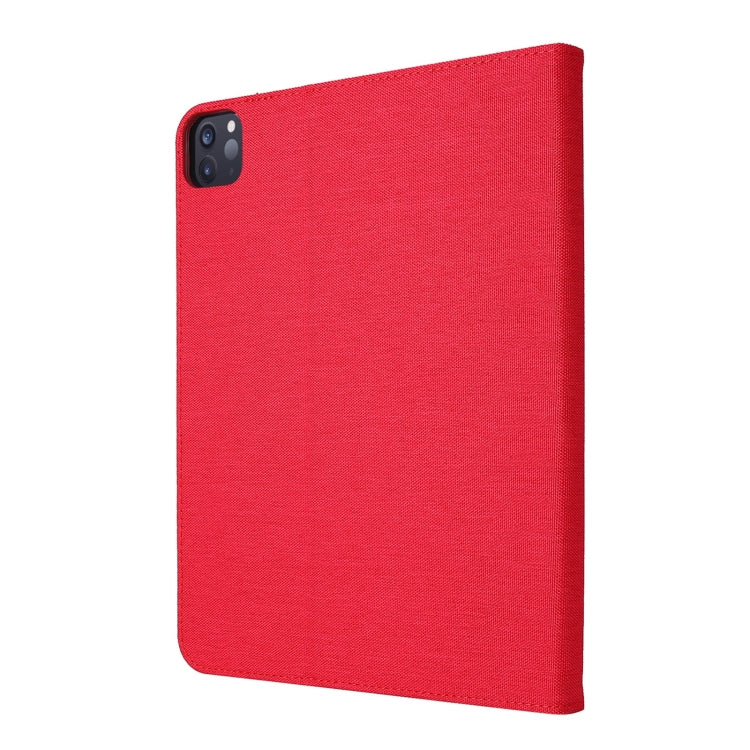 Horizontal Flip TPU + Fabric PU Leather Protective Case with Name Card Clip For iPad Air 2020 10.9 / iPad Pro 11 2021 / 2020 / 2018
