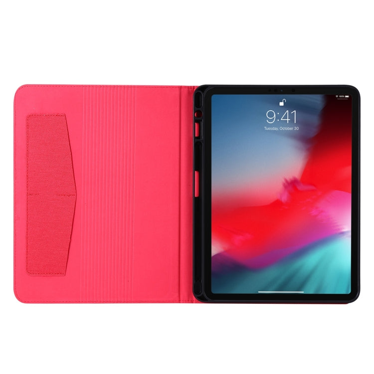 Horizontal Flip TPU + Fabric PU Leather Protective Case with Name Card Clip For iPad Air 2020 10.9 / iPad Pro 11 2021 / 2020 / 2018