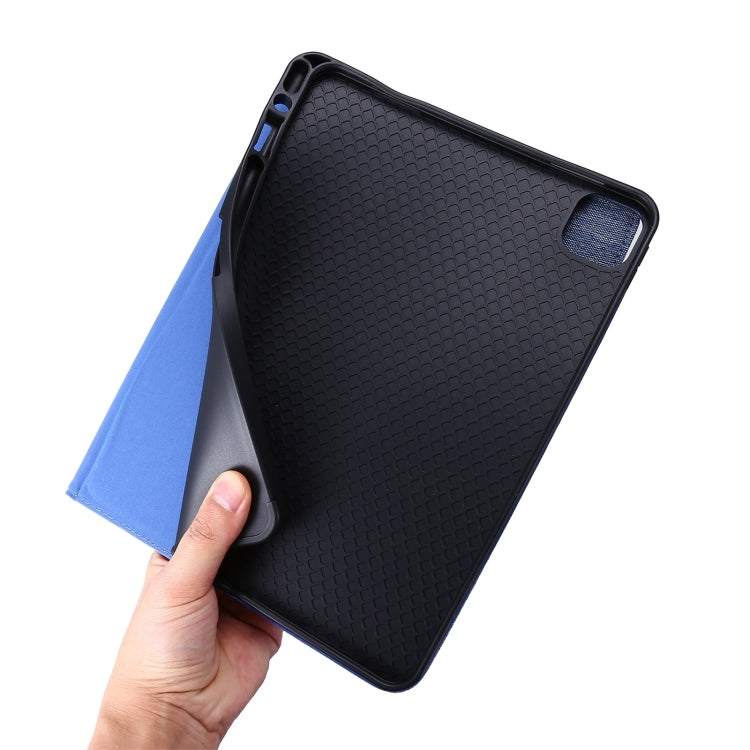 Horizontal Flip TPU + Fabric PU Leather Protective Case with Name Card Clip For iPad Air 2020 10.9 / iPad Pro 11 2021 / 2020 / 2018