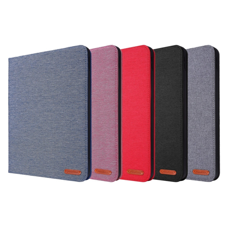 Horizontal Flip TPU + Fabric PU Leather Protective Case with Name Card Clip For iPad Air 2020 10.9 / iPad Pro 11 2021 / 2020 / 2018