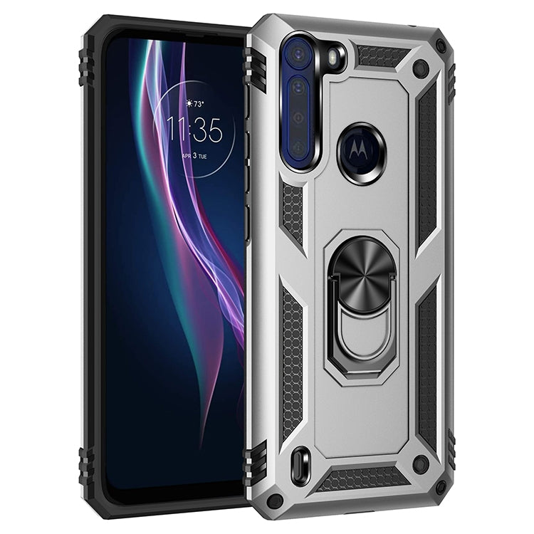 For Motorola Moto One Fusion Shockproof TPU + PC Protective Case with 360 Degree Rotating Holder