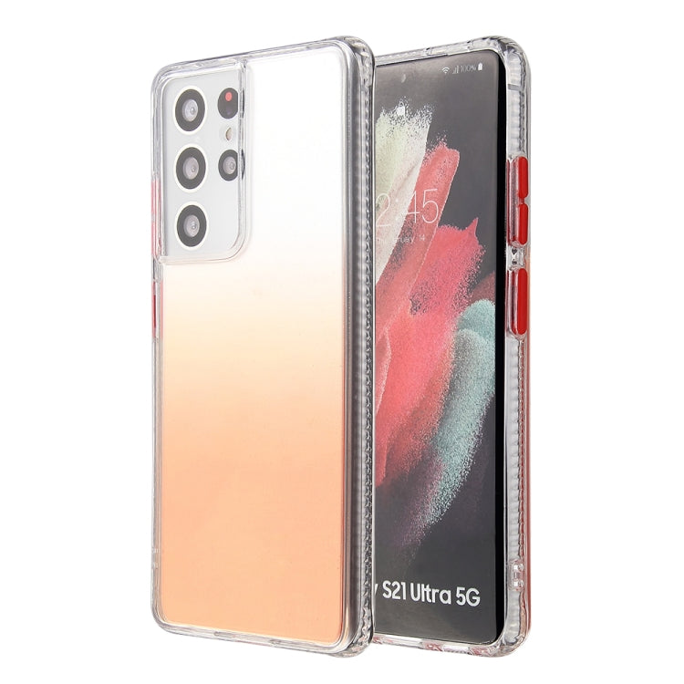 For Samsung Galaxy S21 Ultra Gradient Shockproof TPU + Acrylic Protective Case with Detachable Buttons