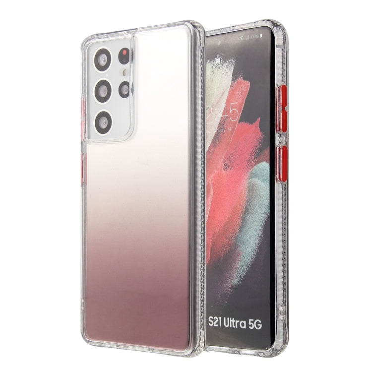 For Samsung Galaxy S21 Ultra Gradient Shockproof TPU + Acrylic Protective Case with Detachable Buttons