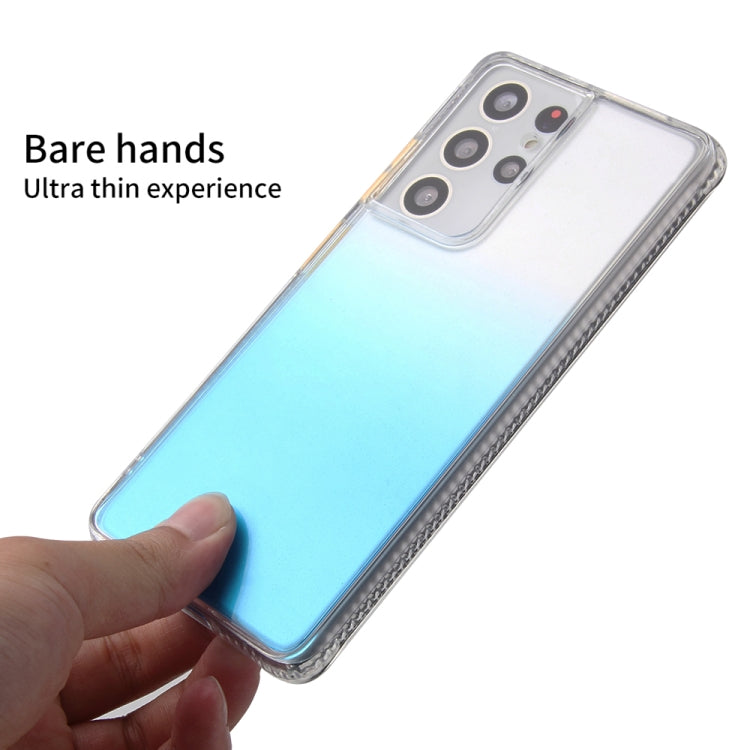 For Samsung Galaxy S21 Ultra Gradient Shockproof TPU + Acrylic Protective Case with Detachable Buttons