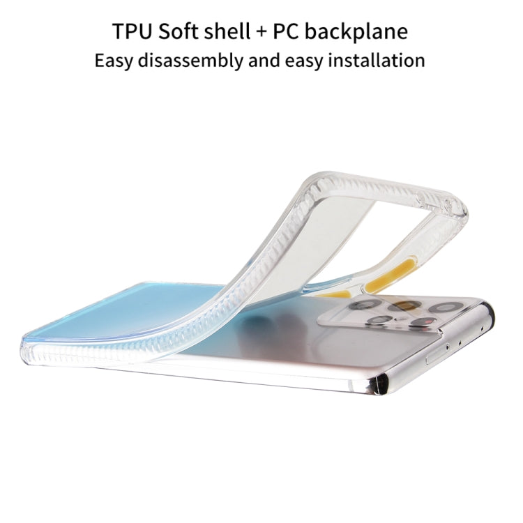 For Samsung Galaxy S21 Ultra Gradient Shockproof TPU + Acrylic Protective Case with Detachable Buttons