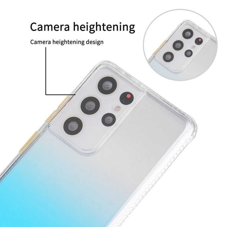 For Samsung Galaxy S21 Ultra Gradient Shockproof TPU + Acrylic Protective Case with Detachable Buttons