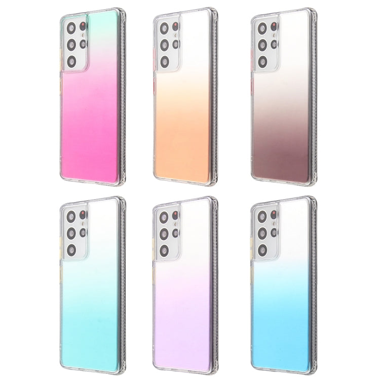 For Samsung Galaxy S21 Ultra Gradient Shockproof TPU + Acrylic Protective Case with Detachable Buttons