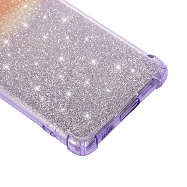 For Samsung Galaxy S21+ 5G Gradient Glitter Powder Shockproof TPU Protective Case