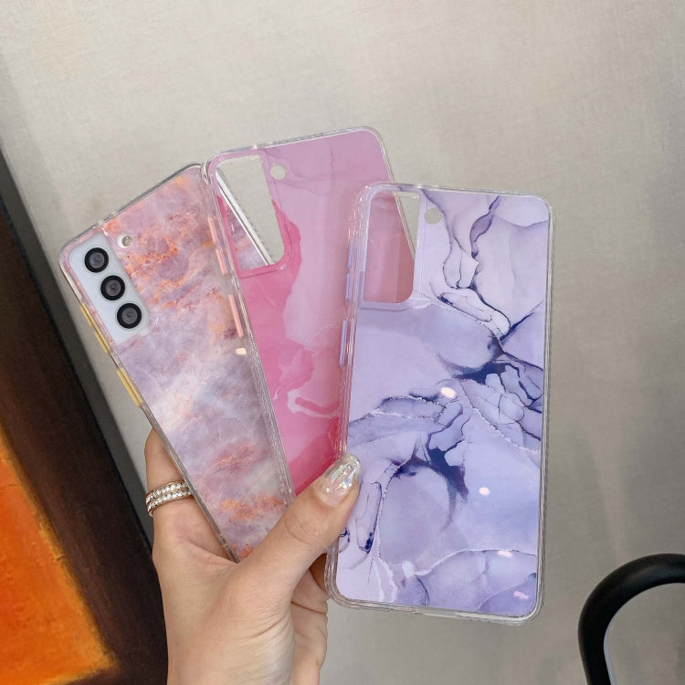 For Samsung Galaxy S21 5G Coloured Glaze Marble TPU + PC Protective Case