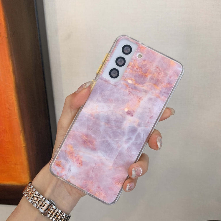 For Samsung Galaxy S21+ 5G Coloured Glaze Marble TPU + PC Protective Case