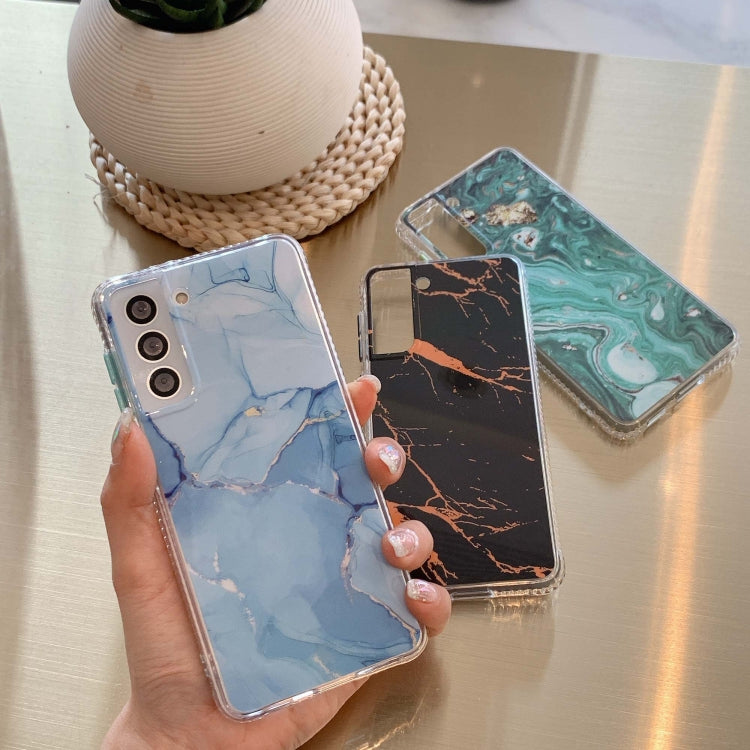For Samsung Galaxy S21+ 5G Coloured Glaze Marble TPU + PC Protective Case