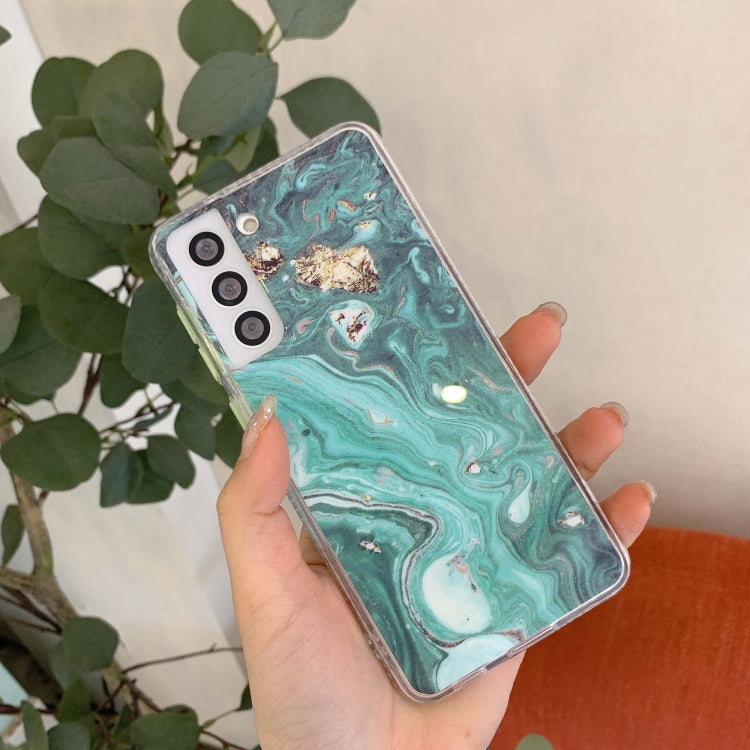 For Samsung Galaxy S21 Ultra 5G Coloured Glaze Marble TPU + PC Protective Case