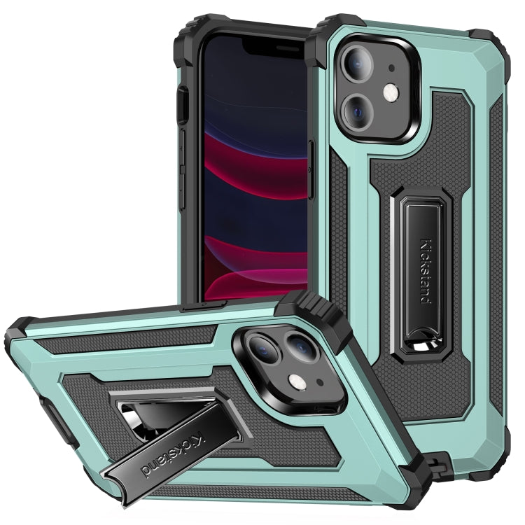 For iPhone 11 Knight Jazz PC+TPU Shockproof Protective Case with Foldable Holder