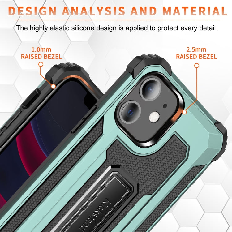 For iPhone 11 Knight Jazz PC+TPU Shockproof Protective Case with Foldable Holder
