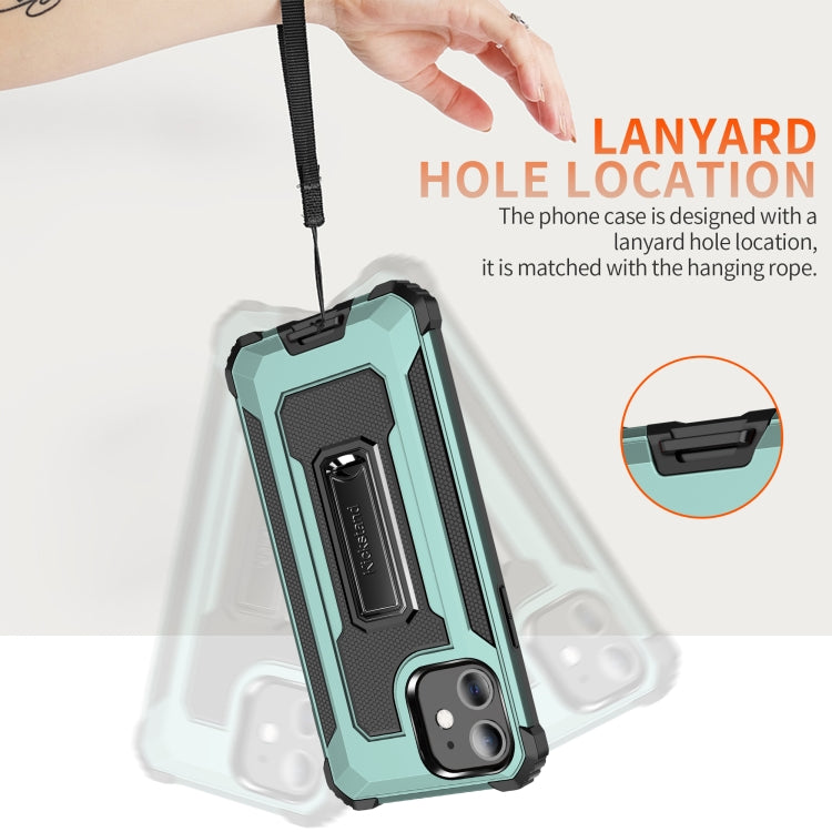 For iPhone 11 Knight Jazz PC+TPU Shockproof Protective Case with Foldable Holder