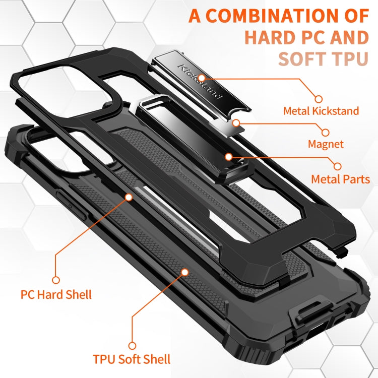 For iPhone 11 Knight Jazz PC+TPU Shockproof Protective Case with Foldable Holder