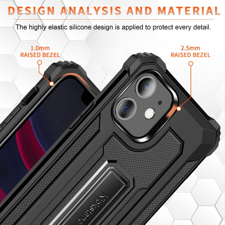 For iPhone 11 Knight Jazz PC+TPU Shockproof Protective Case with Foldable Holder