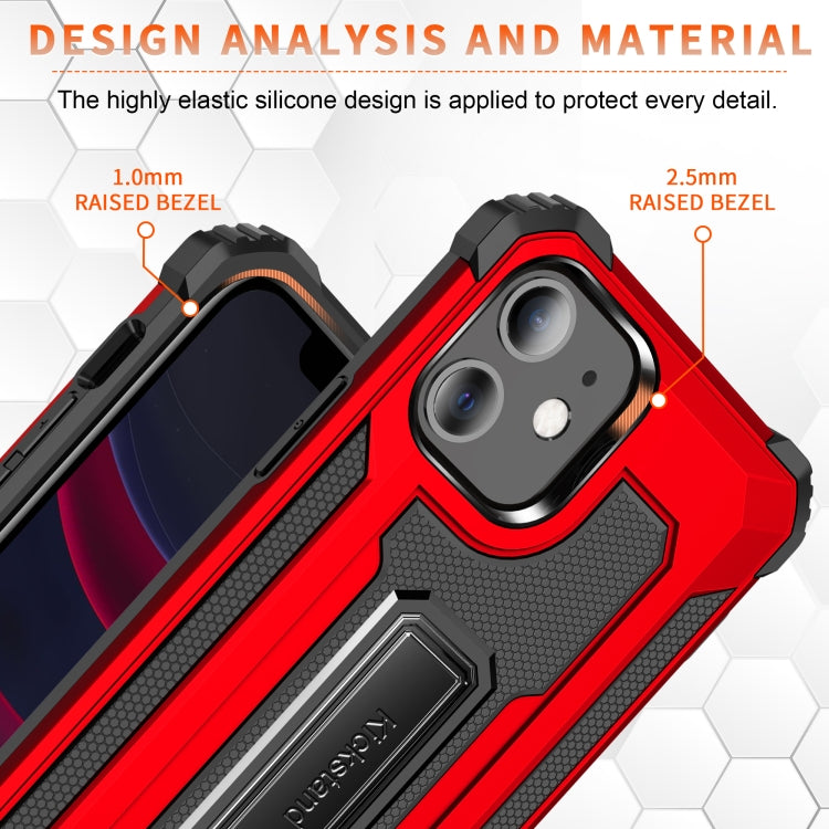 For iPhone 11 Knight Jazz PC+TPU Shockproof Protective Case with Foldable Holder