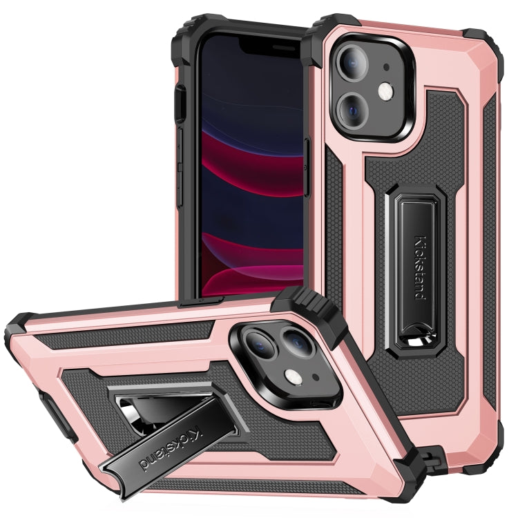 For iPhone 11 Knight Jazz PC+TPU Shockproof Protective Case with Foldable Holder