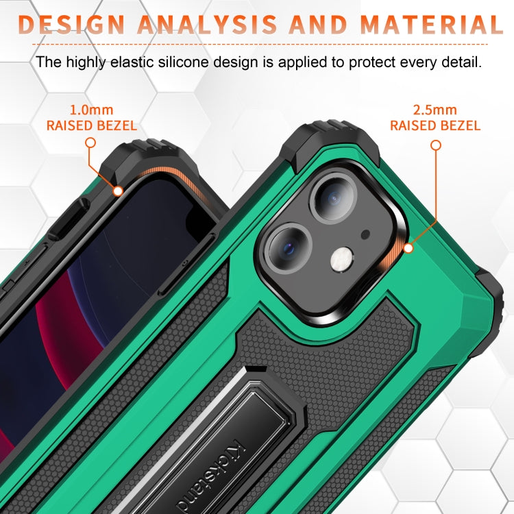 For iPhone 11 Knight Jazz PC+TPU Shockproof Protective Case with Foldable Holder