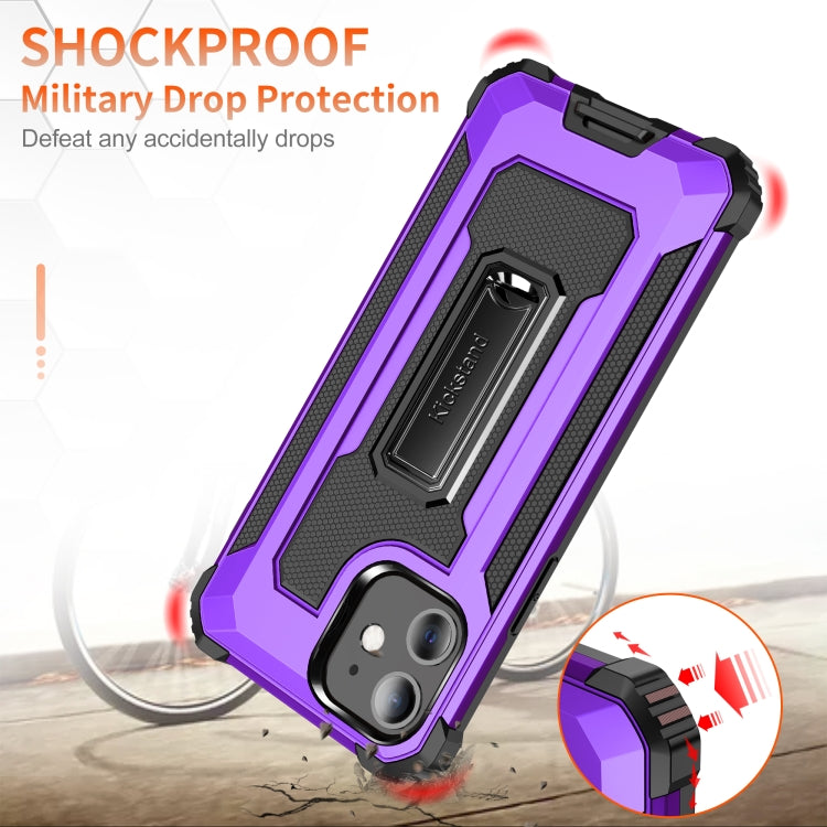 For iPhone 11 Knight Jazz PC+TPU Shockproof Protective Case with Foldable Holder