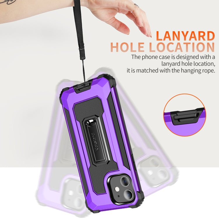 For iPhone 11 Knight Jazz PC+TPU Shockproof Protective Case with Foldable Holder