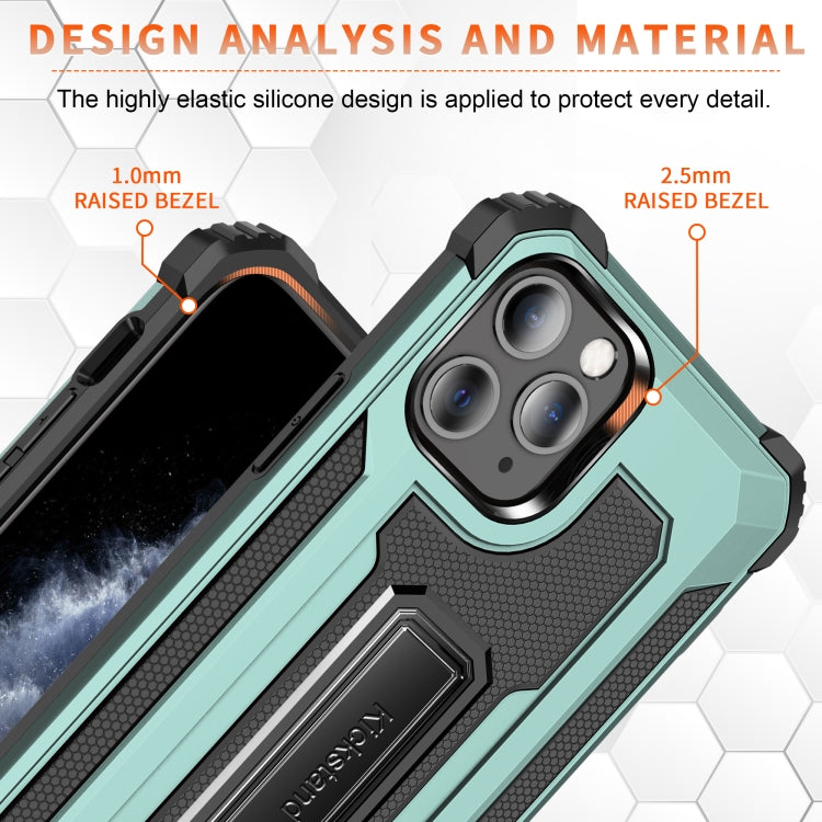 For iPhone 11 Pro Knight Jazz PC+TPU Shockproof Protective Case with Foldable Holder