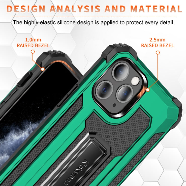 For iPhone 11 Pro Knight Jazz PC+TPU Shockproof Protective Case with Foldable Holder