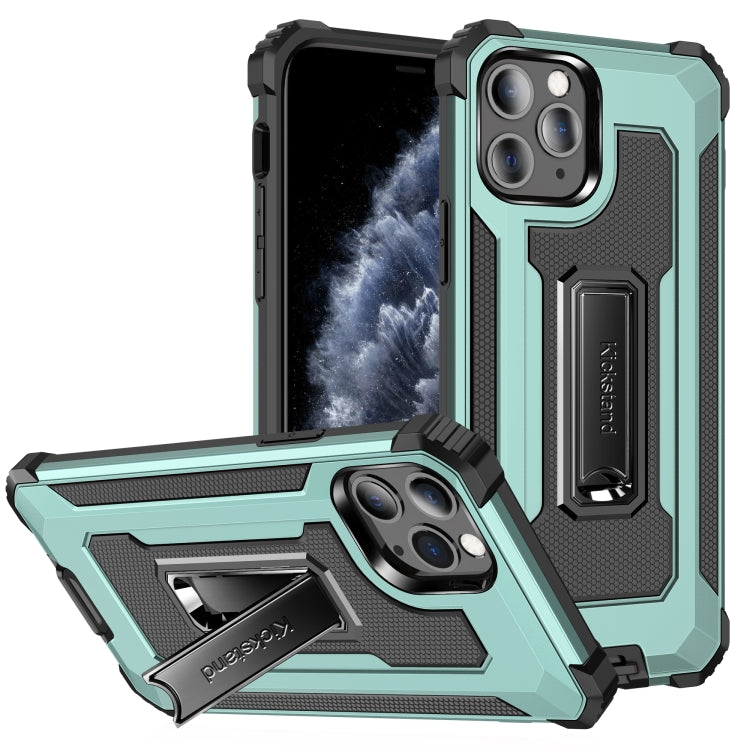For iPhone 11 Pro Max Knight Jazz PC+TPU Shockproof Protective Case with Foldable Holder
