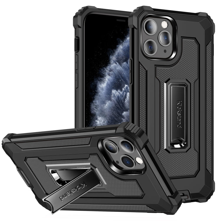 For iPhone 11 Pro Max Knight Jazz PC+TPU Shockproof Protective Case with Foldable Holder