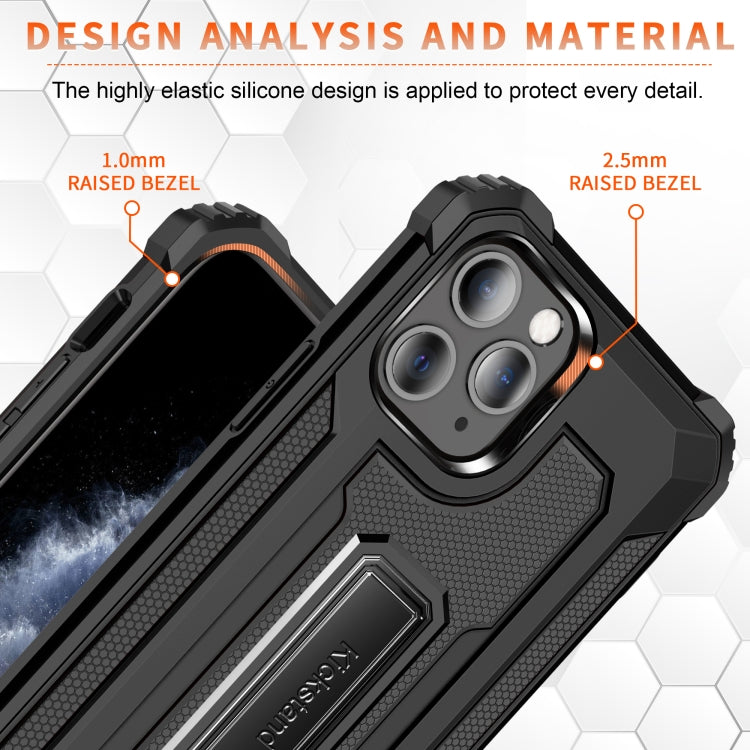 For iPhone 11 Pro Max Knight Jazz PC+TPU Shockproof Protective Case with Foldable Holder