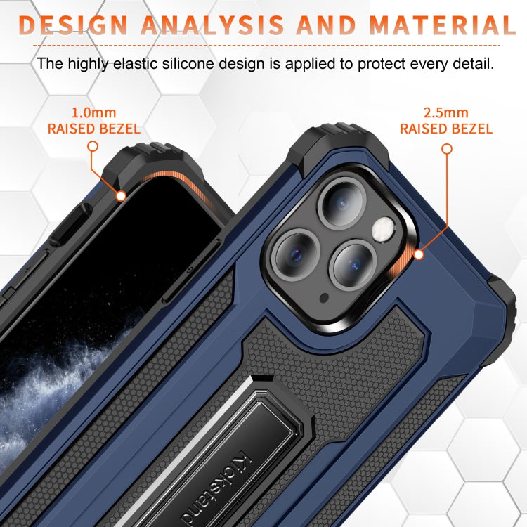 For iPhone 11 Pro Max Knight Jazz PC+TPU Shockproof Protective Case with Foldable Holder